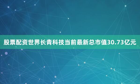 股票配资世界长青科技当前最新总市值30.73亿元